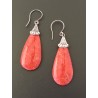 Silver and coral earrings | Madame Framboise