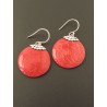 Silver and coral earrings | Madame Framboise