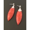 Silver and coral earrings | Madame Framboise