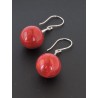 Silver and coral earrings | Madame Framboise