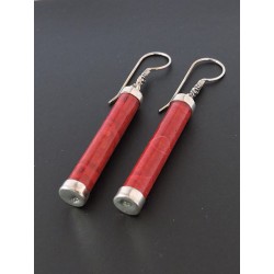 Boucles d'oreilles argent et corail | Madame Framboise