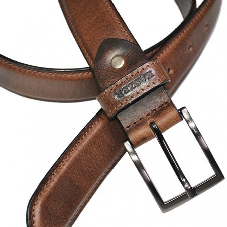 Cognac leather belt - Kaszer | Madame Framboise