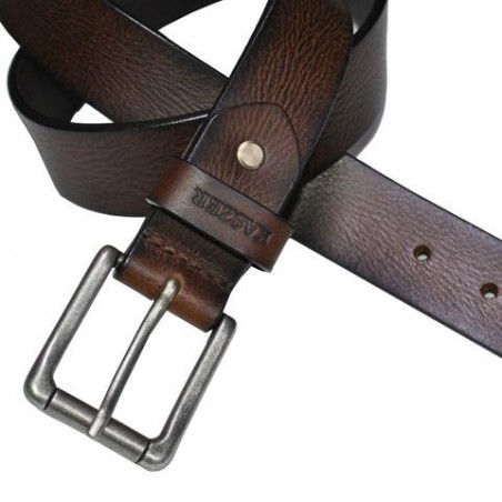 Brown leather belt - Kaszer