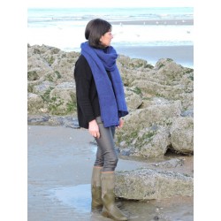 Large royal blue woollen scarf | Madame Framboise