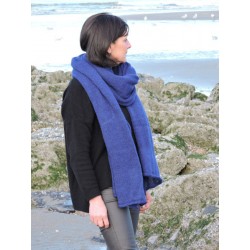 Large royal blue woollen scarf | Madame Framboise