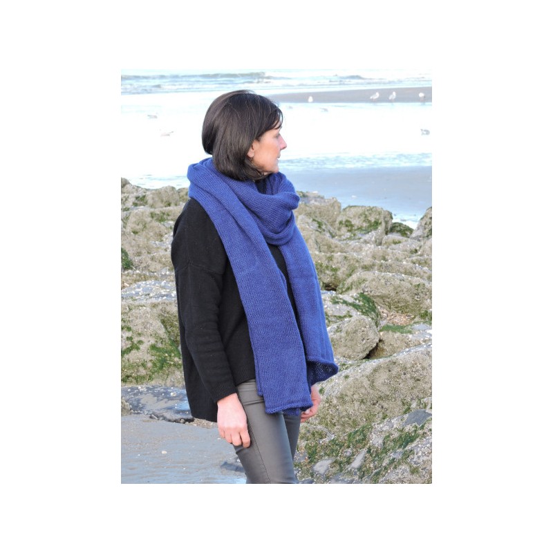 Grande écharpe bleu roi en laine | Madame Framboise