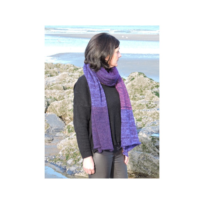 Grande écharpe mauve en laine | Madame Framboise