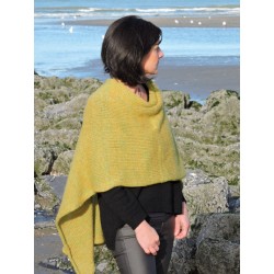 Poncho vert moutarde en laine | Madame Framboise