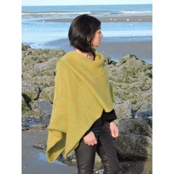 Poncho vert moutarde en laine | Madame Framboise