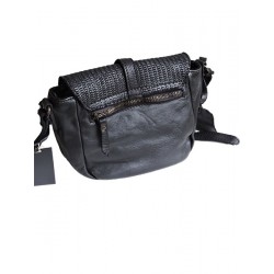 Black leather satchel type handbag | Madame Framboise