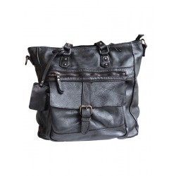 Black leather tote bag | Madame Framboise
