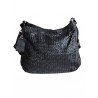 Plaited black leather handbag | Madame Framboise