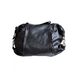 Black leather tote bag | Madame Framboise