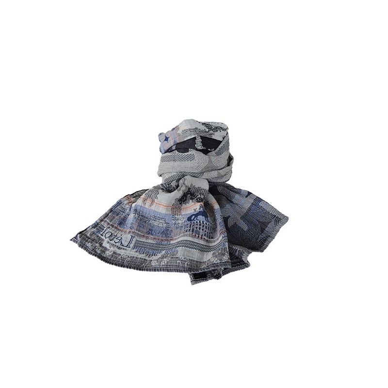 Organic cotton scarf Létol - Brou bleu | Madame Framboise