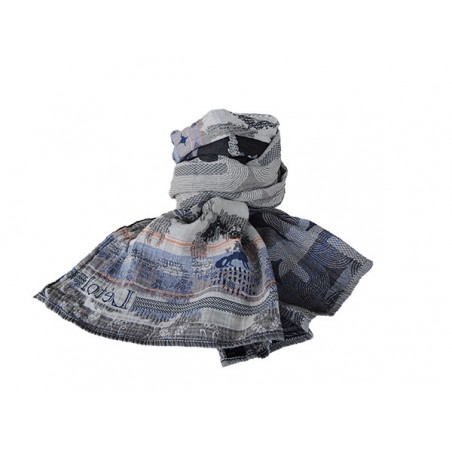 Foulard en coton bio Létol - Brou bleu | Madame Framboise Foulard en coton bio Létol - Brou bleu | Madame Framboise