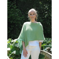 Poncho vert en laine | Madame Framboise