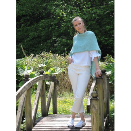 Poncho vert d'eau en laine | Madame Framboise Poncho vert d'eau en laine | Madame Framboise