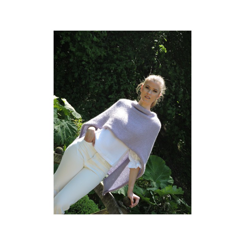 Lilac woollen poncho | Madame Framboise