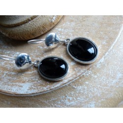 Silver and agate earrings - Madame Framboise