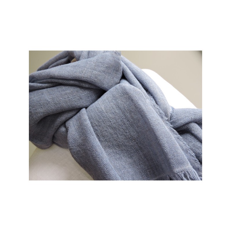 Blue linen look scarf- Miss Terre | Madame Framboise
