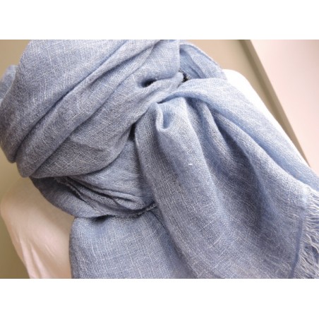 Blue linen look scarf- Miss Terre | Madame Framboise