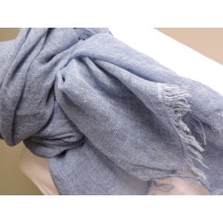 Blue linen look scarf- Miss Terre | Madame Framboise