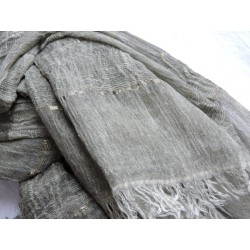Khaki scarf with gold thread - Miss Terre | Madame Framboise