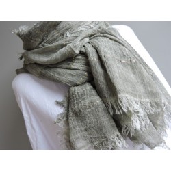 Khaki scarf with gold thread - Miss Terre | Madame Framboise