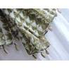 Khaki and white scarf 100% cotton - Miss Terre | Madame Framboise