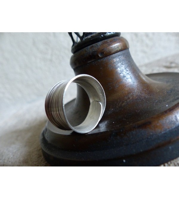 Bague Ethnique Ancienne En Os Pyrogravée D'un Masque - Birmanie Années 1950