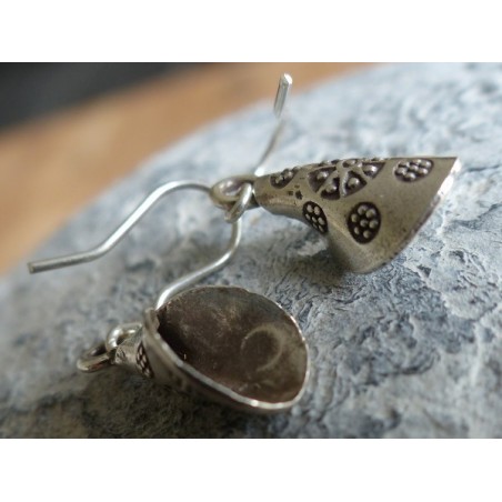 Boucles D'oreilles En Argent Massif Et Vermeil - Style Boucle, Occasion