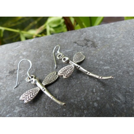 Boucles d'oreilles Libellule en Argent Sterling main image 1