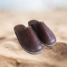 Leather babouches- Brown