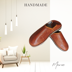 Moroccan slippers man - Cognac