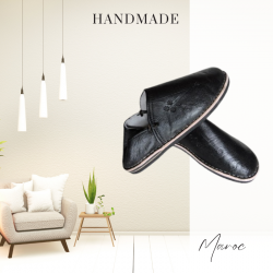 Moroccan slippers man - Black