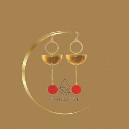 Boucles d'oreilles rouge - 06