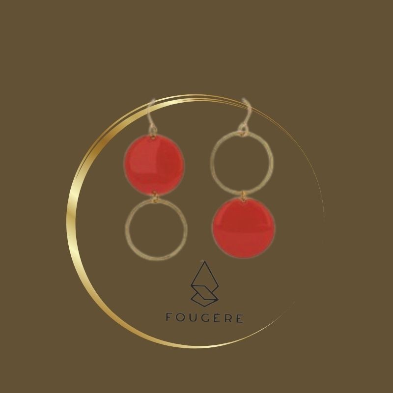 Boucles d'oreilles rouge - 04