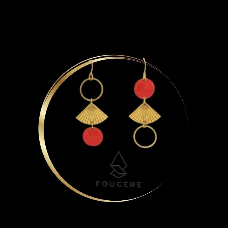 Boucles d'oreilles rouge - 05