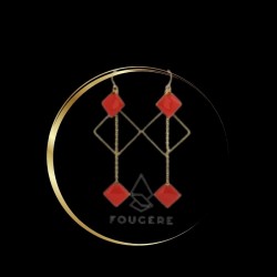 Boucles d'oreilles rouge - 08