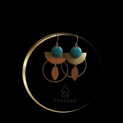 Boucles d'oreilles bleu canard - 05