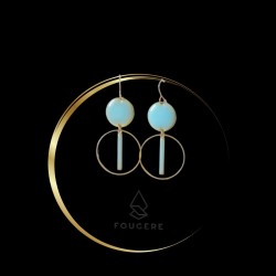 Boucles d'oreilles bleu ciel - 02