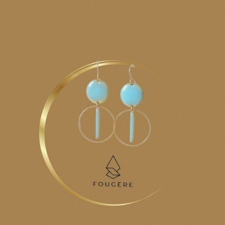 Boucles d'oreilles bleu ciel - 02