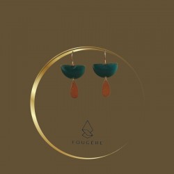 Boucles d'oreilles vert canard - 02