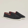 Men's furry slippers, grey and burgundy - Angarde