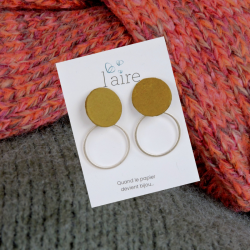 Paper earrings - Olive...