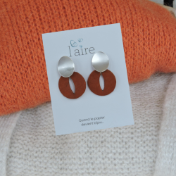 Boucles d'oreilles en papier - Rouille  - 03