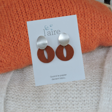 Paper earrings - Rust - 03