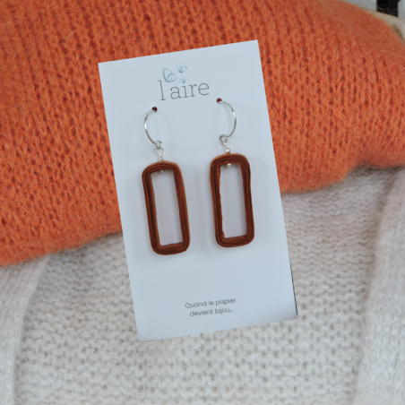 Boucles d'oreilles en papier - Rouille  - 05