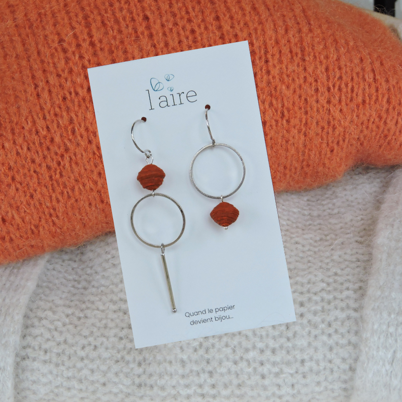 Paper earrings - Rust - 06