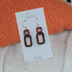 Paper earrings - Rust and...
